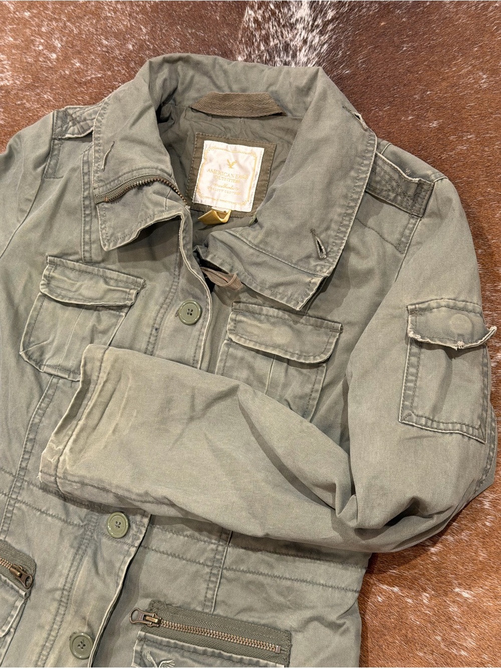 American Eagle Olive Green Military Utility Jacket Women’s M